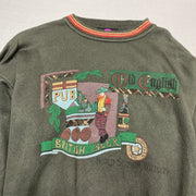 Green Graphic Print Sweatshirt Men's Large