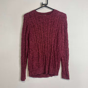 Pink L.L Bean Cable Knit Jumper Womens Small