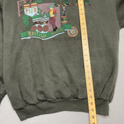 Green Graphic Print Sweatshirt Men's Large