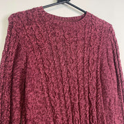 Pink L.L Bean Cable Knit Jumper Womens Small