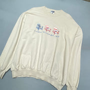 Vintage Cream Jerzees Sweatshirt Men's XL