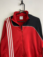 00s Black and Red Adidas track Jacket Men's Small