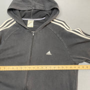 Washed Black Adidas zip up Hoodie Men's XL