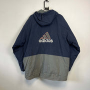 Vintage 90s Navy and Grey Adidas Quilted Jacket Men's XL