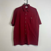 Red Lacoste Button Down Shirt Large