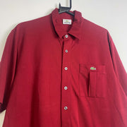 Red Lacoste Button Down Shirt Large