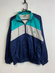 Blue White Navy Puma Windbreaker Men's Medium