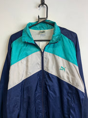 Blue White Navy Puma Windbreaker Men's Medium