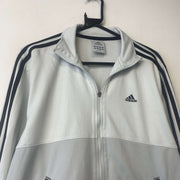 00s Black and White Adidas zip up Sweatshirt Women's Large