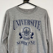 Vintage University Grey College Sweatshirt Medium