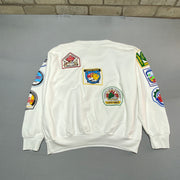 Vintage White Embroidery Sweatshirt Men's Large