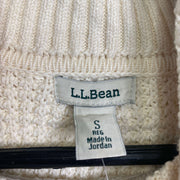 Cream L.L Bean Womens Small Turtleneck Knit Jumper Sweater