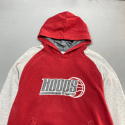 00s Red and Grey Nike Hoodie Women's XL