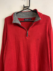 Red Nautica Quarter zip Men's Large