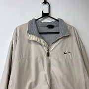 Vintage 90s Cream Nike Fleece Lined Jacket Men's XL