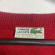 Vintage 90s Red Lacoste Knit Sweater Jumper XL