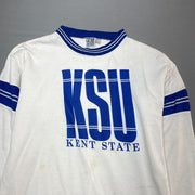 Vintage White and Blue Gear Sweatshirt Men's Medium