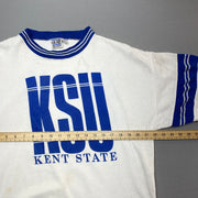 Vintage White and Blue Gear Sweatshirt Men's Medium