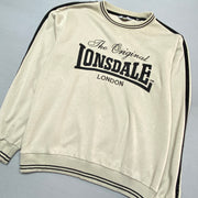 Beige Lonsdale Sweatshirt Men's Large