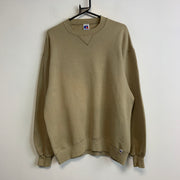 Vintage Beige Russell Athletic Blank Sweatshirt Men's Large