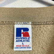 Vintage Beige Russell Athletic Blank Sweatshirt Men's Large