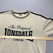 Beige Lonsdale Sweatshirt Men's Large