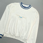 Vintage 90s White Jerzees Sweatshirt Men's Medium