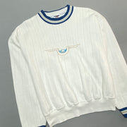 Vintage 90s White Jerzees Sweatshirt Men's Medium