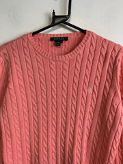 Pink Ralph Lauren Cable Knit Sweater Women's Medium