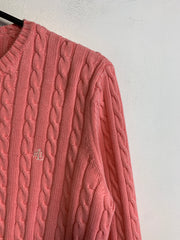 Pink Ralph Lauren Cable Knit Sweater Women's Medium