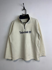 Cream Timberland 1/4 Zip-up Sweatshirt Men's