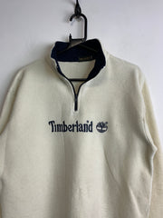 Cream Timberland 1/4 Zip-up Sweatshirt Men's