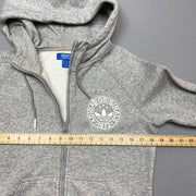 Grey Adidas zip up Hoodie Women's Medium