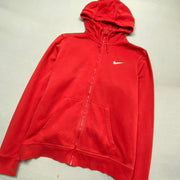 Red Nike zip up Hoodie Women's Large