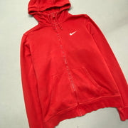 Red Nike zip up Hoodie Women's Large