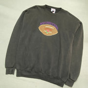 Vintage Black Embroidery Sweatshirt Men's Large