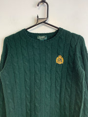 Green Ralph Lauren Cable Knit Sweater Men's S/M