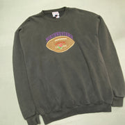 Vintage Black Embroidery Sweatshirt Men's Large