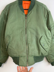 Green Bomber MA-1 Jacket Men's Large