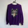 Vintage Purple Wolf Graphic Sweatshirt Medium