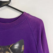 Vintage Purple Wolf Graphic Sweatshirt Medium