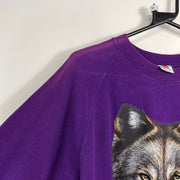 Vintage Purple Wolf Graphic Sweatshirt Medium