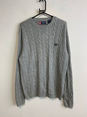 Grey Chaps Cable Knit Sweater Men's Medium