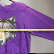 Vintage Purple Wolf Graphic Sweatshirt Medium