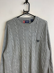 Grey Chaps Cable Knit Sweater Men's Medium