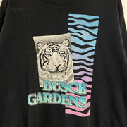 Vintage Black Busch Gardens Tiger Graphic Sweatshirt Medium