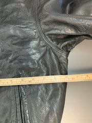 Vintage Black Leather Jacket Men's Large