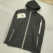 00s Black and White Adidas Windbreaker Men's XL