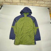 Navy and Green L.L.Bean Raincoat Women's XL