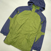 Navy and Green L.L.Bean Raincoat Women's XL